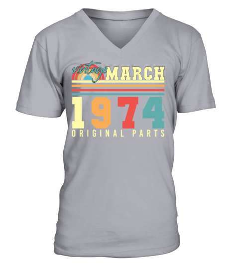 Original Vintage 1974 March V-Neck T-shirt