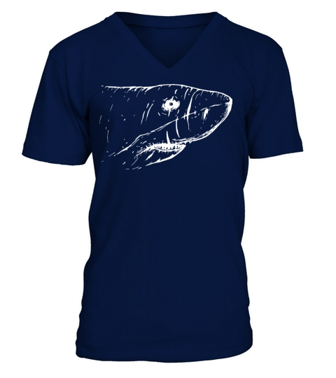 Shark head in hand drawn vintage style V-Neck T-shirt
