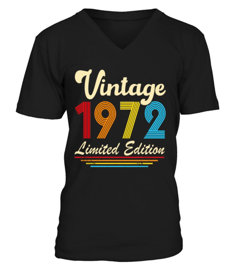 Vintage 1972 50th Birthday Fiftieth Gift V-Neck T-shirt
