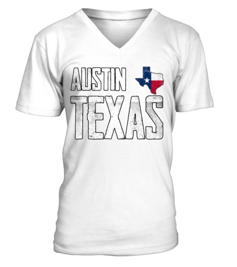 Vintage Austin Texas Flag V-Neck T-shirt