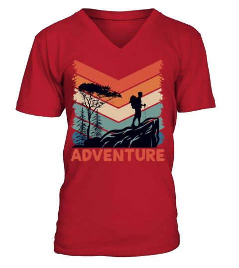Vintage Mountains Climber Hiker V-Neck T-shirt