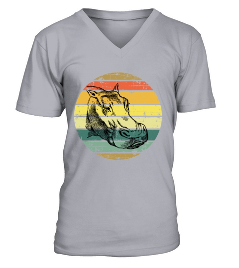 vintage retro sunset art of zoo V-Neck T-shirt