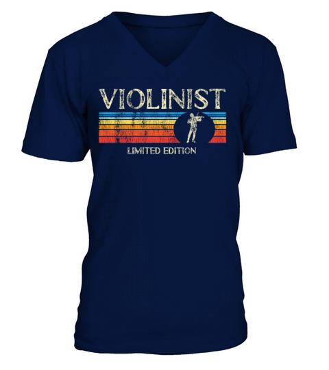 Violin Violinist Retro Vintage V-Neck T-shirt