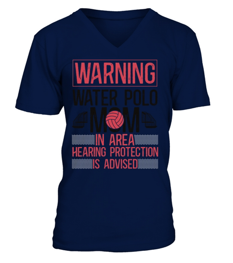 Water Polo Mom Vintage Warning V-Neck T-shirt