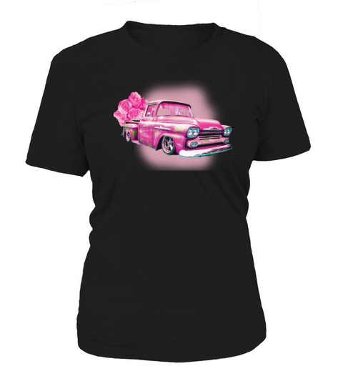 148 Vintage pink car design classic retro gift art Women's T-Shirt