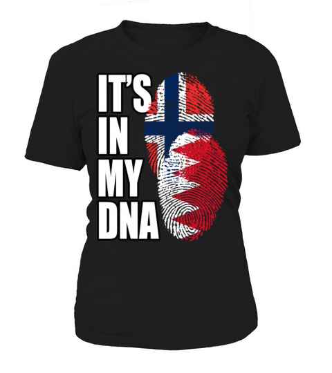 Bahraini And Norwegian Mix Heritage DNA Flag Women's T-Shirt