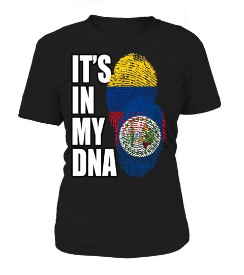 Belizean And Colombian Mix Heritage DNA Flag Women's T-Shirt