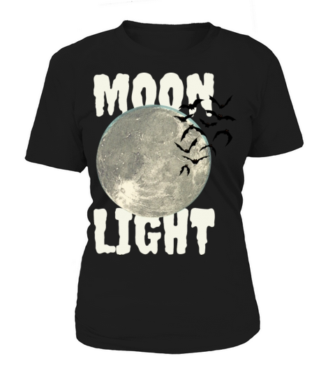 Dark Green Illustrated Moon Light Bat T-Shirt Women's T-Shirt