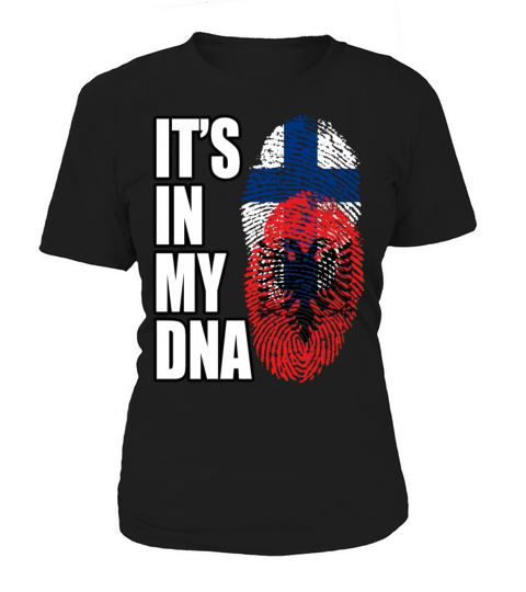 Finland And Albanian Mix Heritage DNA Flag Women's T-Shirt