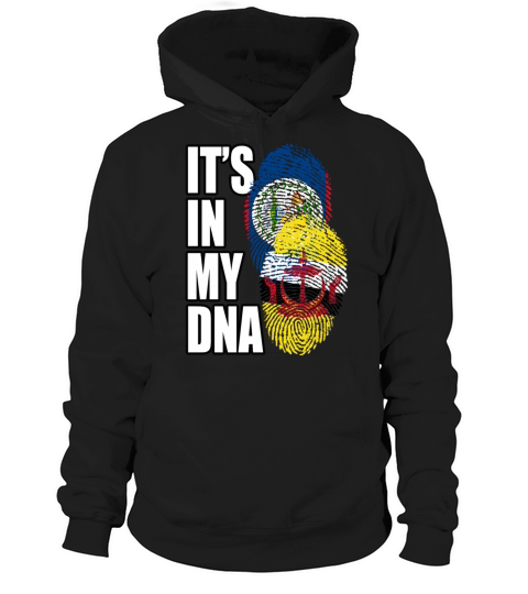 Belizean And Bruneian Mix Heritage DNA Flag Hoodie Unisex