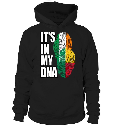 Beninese And Irish Mix Heritage DNA Flag Hoodie Unisex