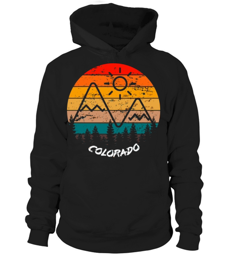 Retro Vintage Colorado Forest And Mountains Graphi Hoodie Unisex