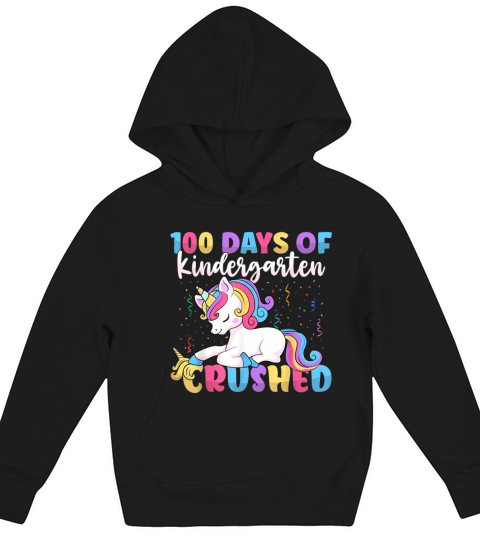 100 Days of Kindergarten Crushed Boys Cute Unicorn Kids Hoodie
