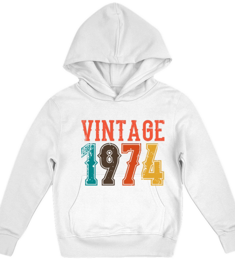 1974 Born Birthday Dad Vintage 1974 Kids Hoodie
