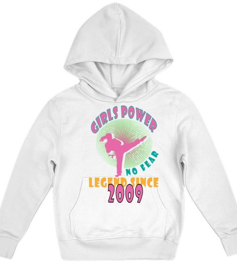 2009 vinatge Girls Power Birthday Kids Hoodie