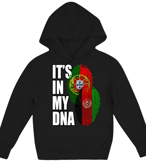 Afghan And Portuguese Mix Heritage DNA Flag Kids Hoodie