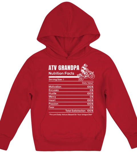 all terrain vehicles nutrition facts funny theme f Kids Hoodie