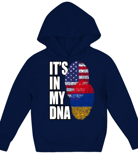 Armenian And American Mix Heritage DNA Flag Kids Hoodie