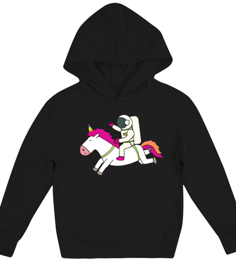 Astronaut riding a unicorn Kids Hoodie