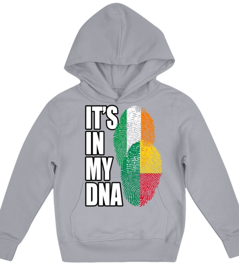 Beninese And Irish Mix Heritage DNA Flag Kids Hoodie