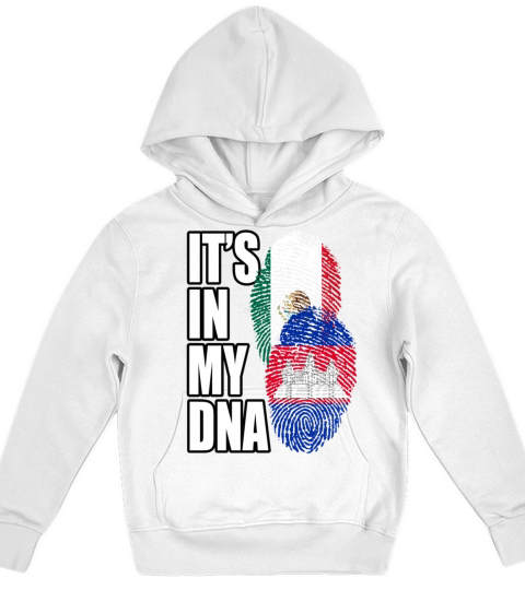 Cambodian And Mexican Mix Heritage DNA Flag Kids Hoodie