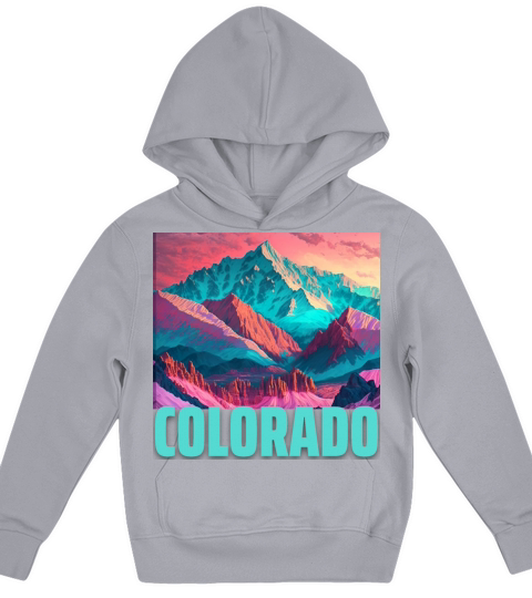 Colorado Rocky Mountain Vintage Retro Sunset Kids Hoodie