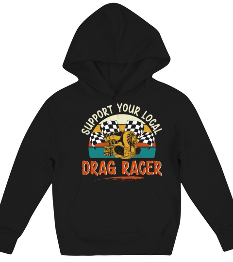 Drag Racing Race Car Retro Vintage Kids Hoodie