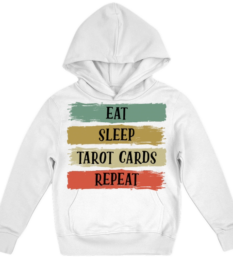Eat Sleep Retro Vintage Tarot Cards Cartomancy Kids Hoodie