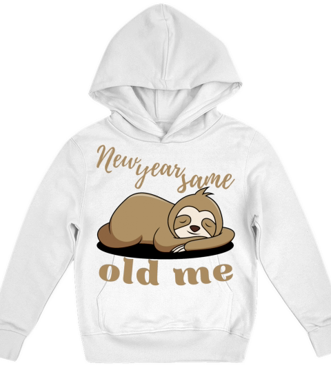 New Year Same Old Me Lazy Sloth Uglu Christmas Kids Hoodie