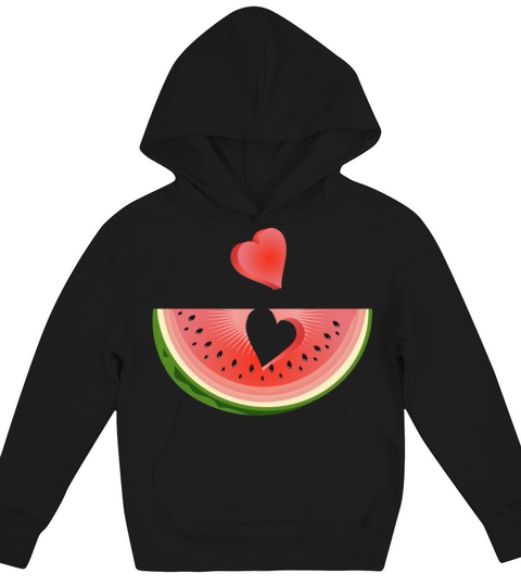 Piece of a watermelon with a heart Kids Hoodie