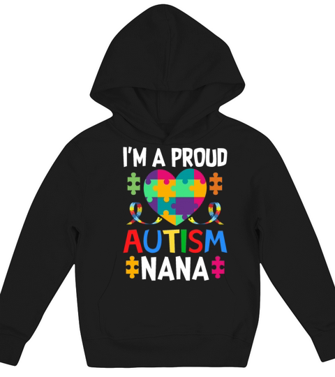 Proud Nana Autism Awareness Family Matching Kids Hoodie
