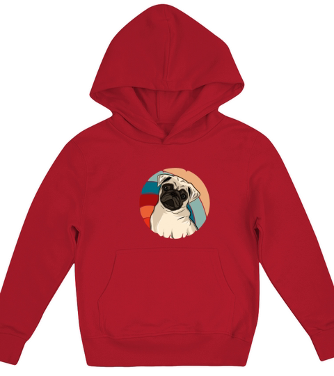 Pug Retro Vintage Kids Hoodie