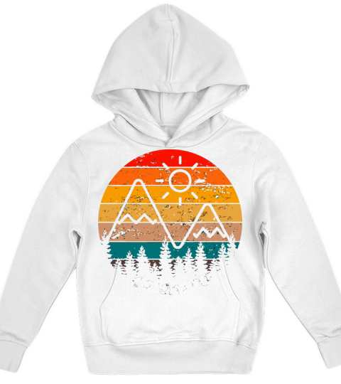 Retro Vintage Colorado Forest And Mountains Graphi Kids Hoodie