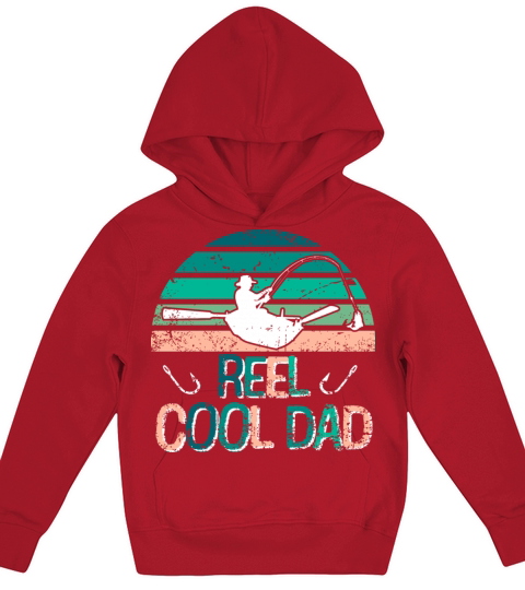 Retro Vintage Fishing dad Kids Hoodie