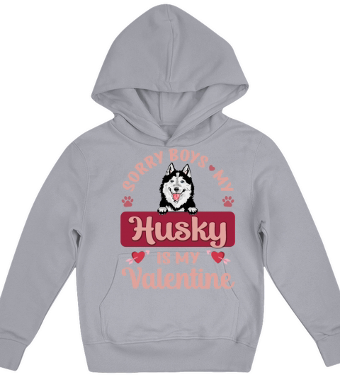 Sorry Boys My Husky Is My Valentine Kids Hoodie