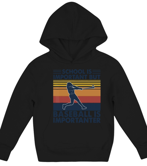 Vintage School Is Important But Baseball Is Import Kids Hoodie
