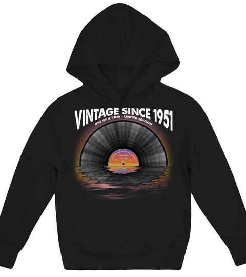 Vintage since 1951 Retro Disco Music Vintage Kids Hoodie