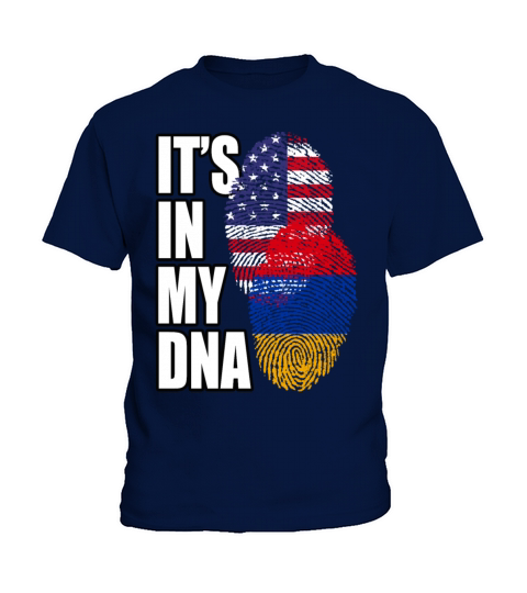 Armenian And American Mix Heritage DNA Flag Kids T-Shirt