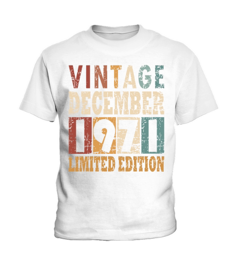 born 1971 December vintage gift Kids T-Shirt