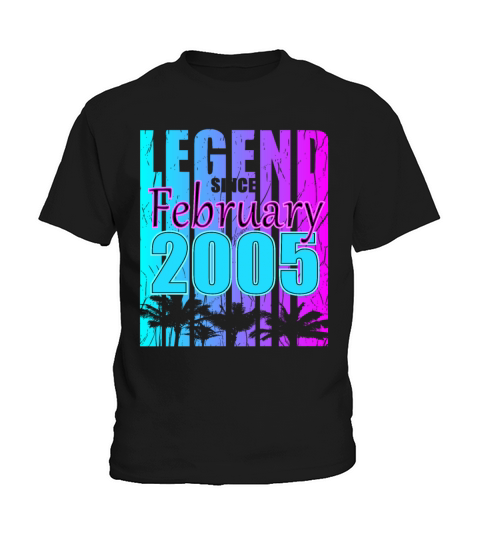 Born 2005 February 18th Birthday Gift Kids T-Shirt