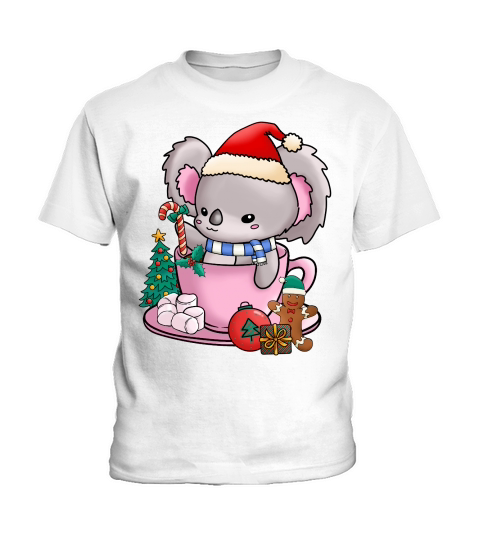 Christmas Hot Drinks Cute Koala Kids T-Shirt