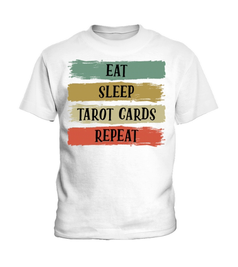 Eat Sleep Retro Vintage Tarot Cards Cartomancy Kids T-Shirt