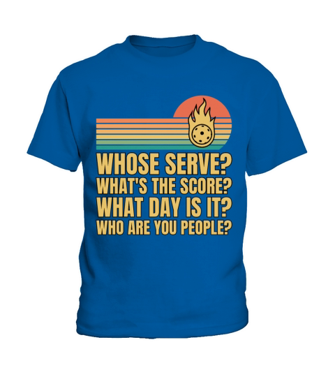 Funny Retro Pickleball Whose Serve Pickleball Team Kids T-Shirt