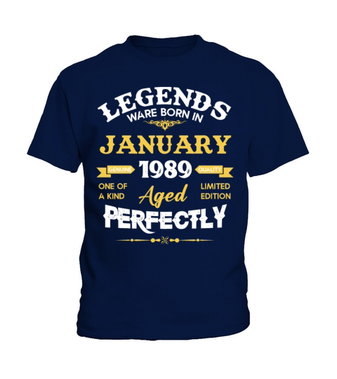 January 1989 Vintage Birthday Present Kids T-Shirt