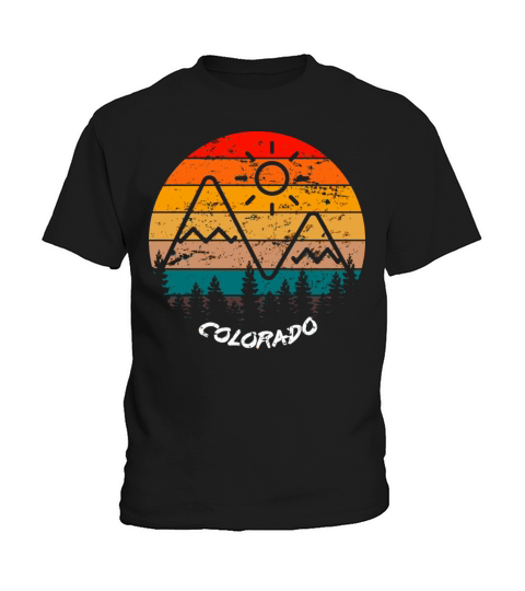 Retro Vintage Colorado Forest And Mountains Graphi Kids T-Shirt