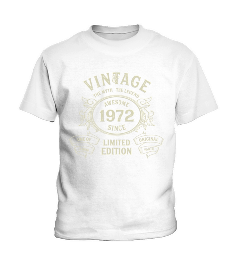 Vintage 1972 Limited Edition Born in 1972 50th Bir Kids T-Shirt