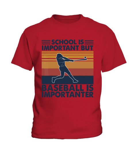 Vintage School Is Important But Baseball Is Import Kids T-Shirt