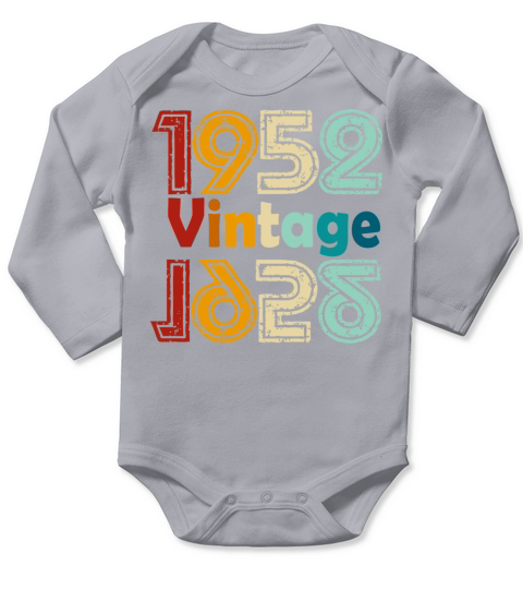1952 vintage vintage retro birthday gift Long Sleeve Baby One-Piece