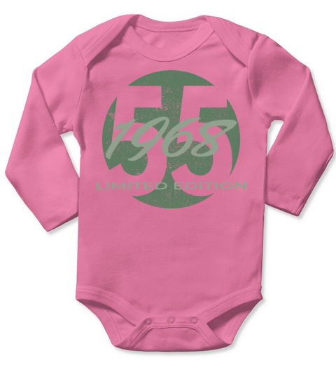 55th birthday men women 55 years 1968 vintage Long Sleeve Baby One-Piece