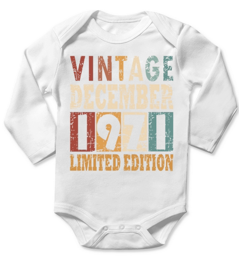 born 1971 December vintage gift Long Sleeve Baby One-Piece